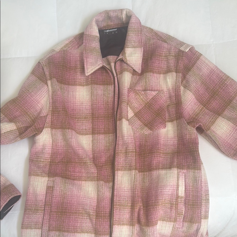 The Hundreds Plaid Shacket/Jacket in Pink and Brown